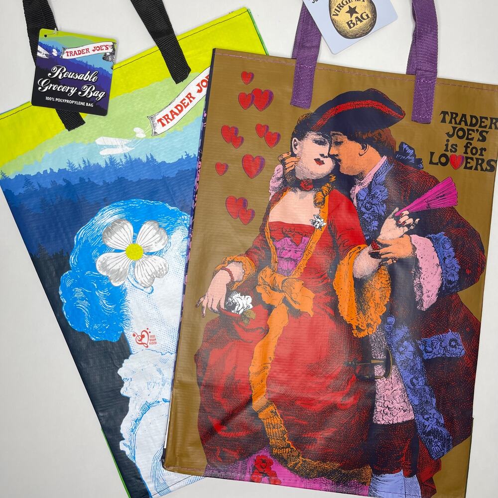Set of 2! — Trader Joe’s Reusable Tote Bags East Coast NORTH CAROLINA + VIRGINIA